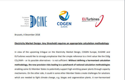 Electricity Market Design - Any GHG threshold requires an appropriate calculation methodology