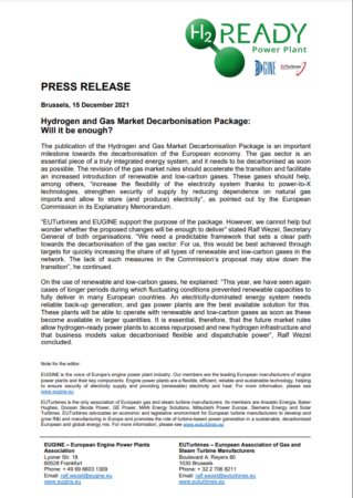 Hydrogen and Gas Market Decarbonisation Package – Will it be enough?